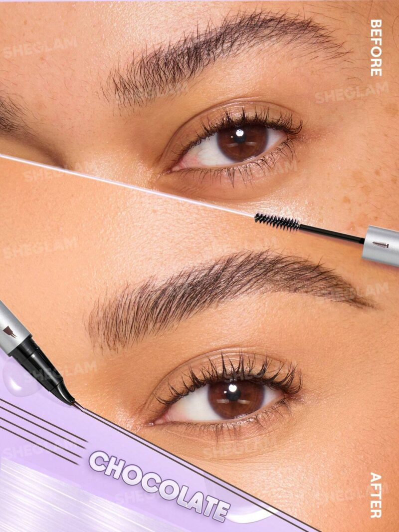هاشور و لمینت دوسر ابرو شیگلم SHEGLAM Real Flow Laminating Brow Pen رنگ Chocolate - Image 4