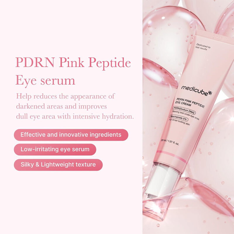 کرم دور چشم pdrn و پپتاید مدی کیوب ضد چروک و روشن کننده PDRN Pink Peptide Eye Cream حجم 30 میل medicube - Image 3