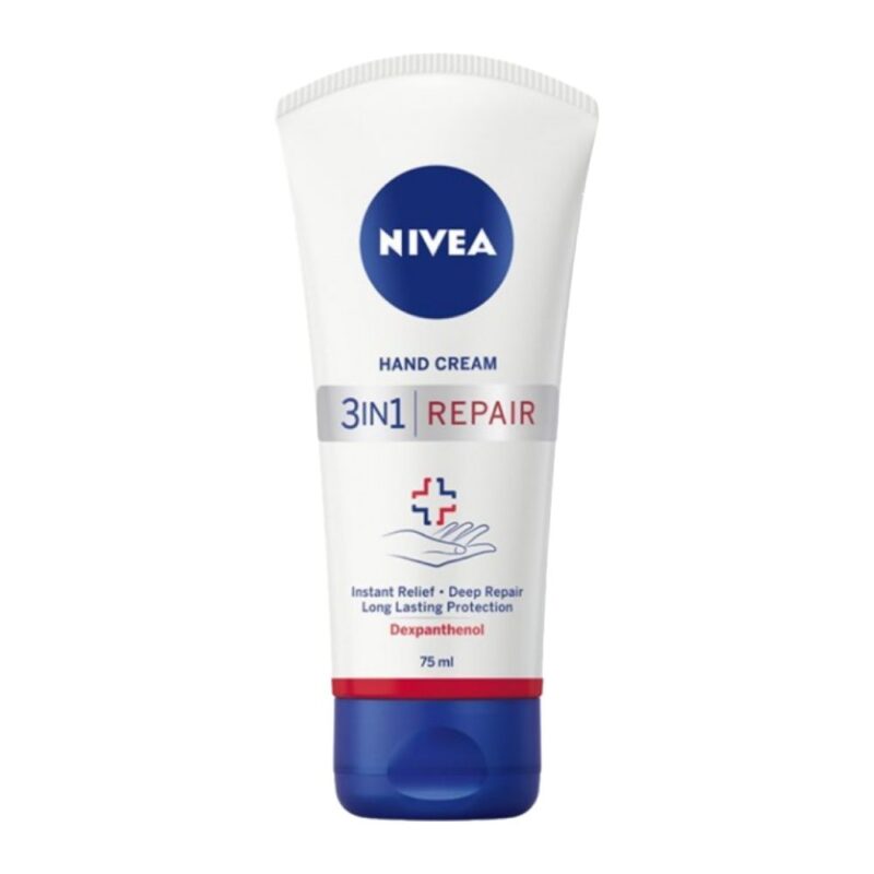 nivea-3in1-repair-hand-cream-with-dexpanthenol-75ml کرم دست نیوآ Nivea 3in1 Repair ترمیم کننده پوست حجم 75 میل - Image 1