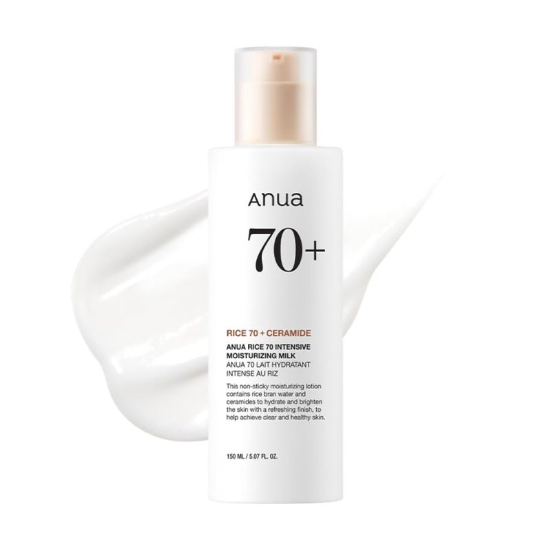 Anua Rice 70 Intensive Moisturizing Milk 150 ml لوسیون برنج و سراماید آنوا مرطوب کننده و روشن کننده پوست Anua Rice 70 Intensive Moisturizing Milk حجم 150 میل - Image 1