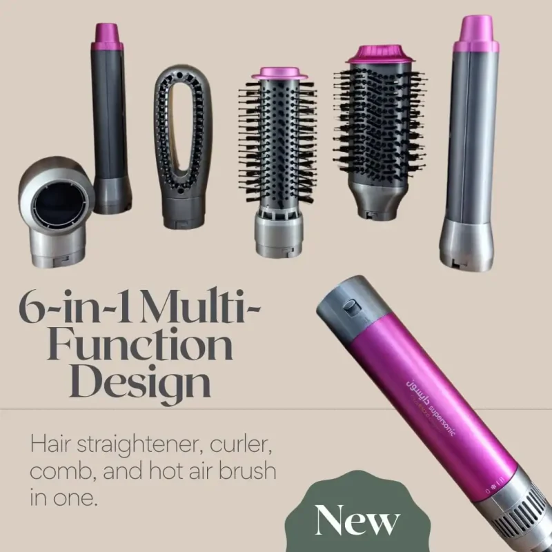 سشوار شش کاره حالت دهنده مو دایسون انزو ENZO PROFESSIONAL ITALY 6 IN 1 طول کابل ۲ متر - Image 3