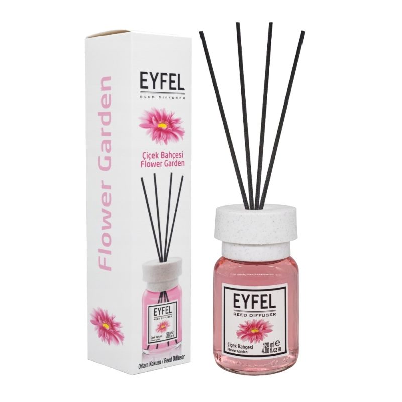 Eyfel Reed Diffuser Flower Garden 120ml خوشبو کننده هوا ایفل رایحه باغ گل Eyfel Plus Flower garden حجم 120 میل - Image 1