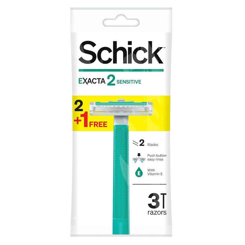 تیغ اصلاح مردانه شیک Schick Exacta 2 Sensitive بسته 3 عددی - Image 1