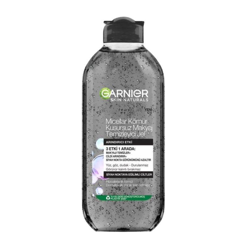 garnier-micellar-charcoal-make-up-cleansing-water-400ml میسلار واتر گارنیه Garnier Charcoal حاوی زغال فعال حجم 400 میل - Image 1