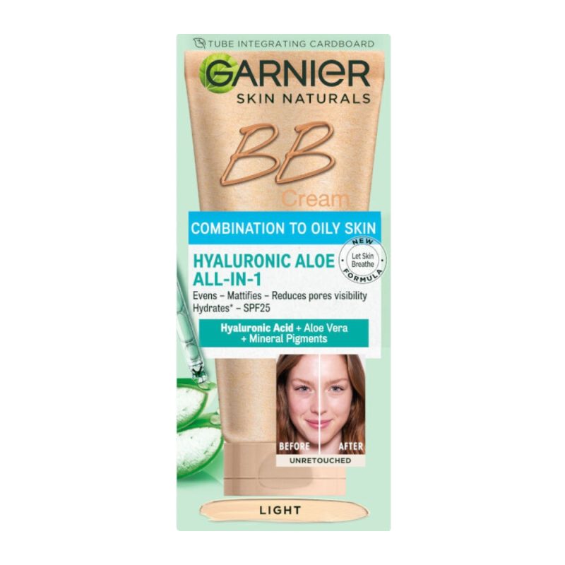 garnier-skin-naturals-light-5-in-1-bb-cream-spf20-50ml بی بی کرم  گارنیه پوست چرب spf 25 رنگ روشن Garnier حجم 50 میل - Image 1