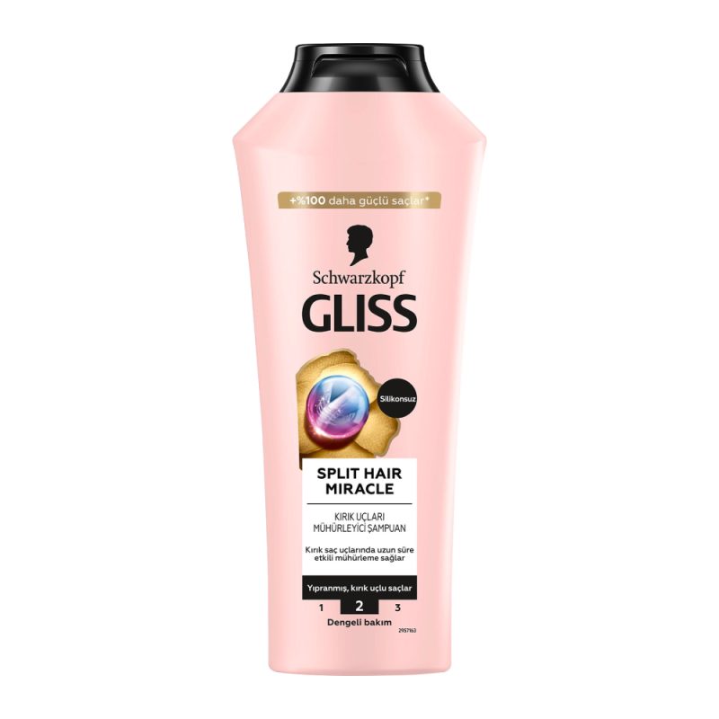 gliss-split-hair-miracle-hair-shampoo-400ml شامپو ضد موخوره گلیس Gliss Split Hair Miracle مناسب موهای آسیب دیده حجم 400 میل - Image 1