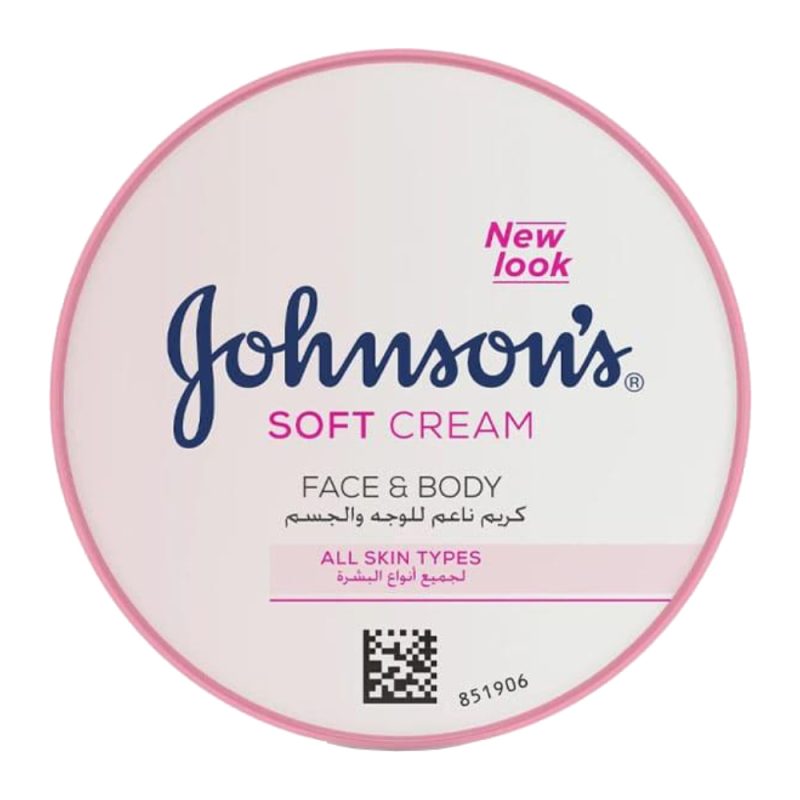 johnsons-moisturizing-face-and-body-soft-cream-200ml کرم صورت و بدن جانسون Johnson's مدل Soft Cream آبرسان حجم 200 میل - Image 1