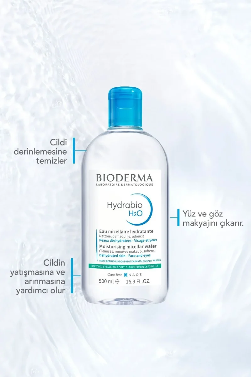 میسلار واتر بایودرما BIODERMA Hydrabio H2O حجم 500 میل - Image 3