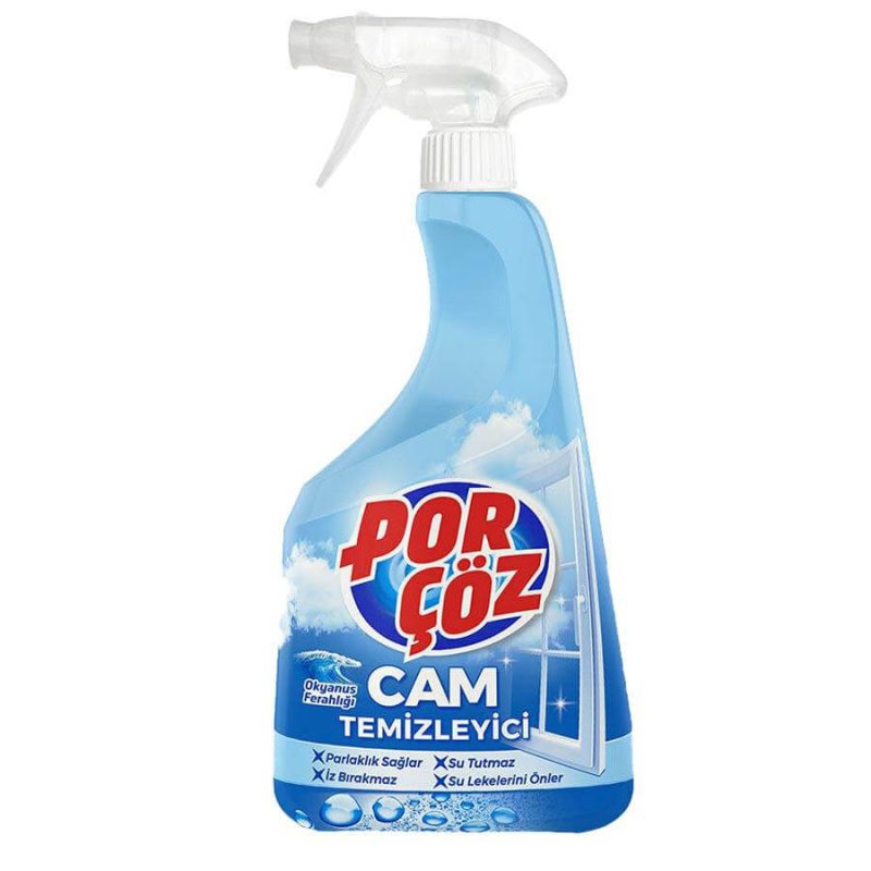 اسپری شیشه پاک کن پورچوز Porçöz رایحه اقیانوس حجم ۷۵۰ میل - Image 1