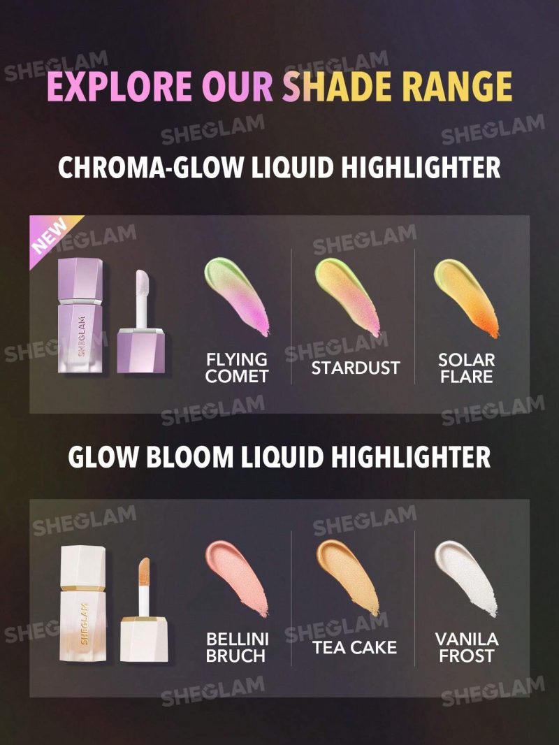 هایلایتر مایع شیگلم  SHEGLAM Chroma-Glow Bloom Liquid رنگ FLYING COMET - Image 2