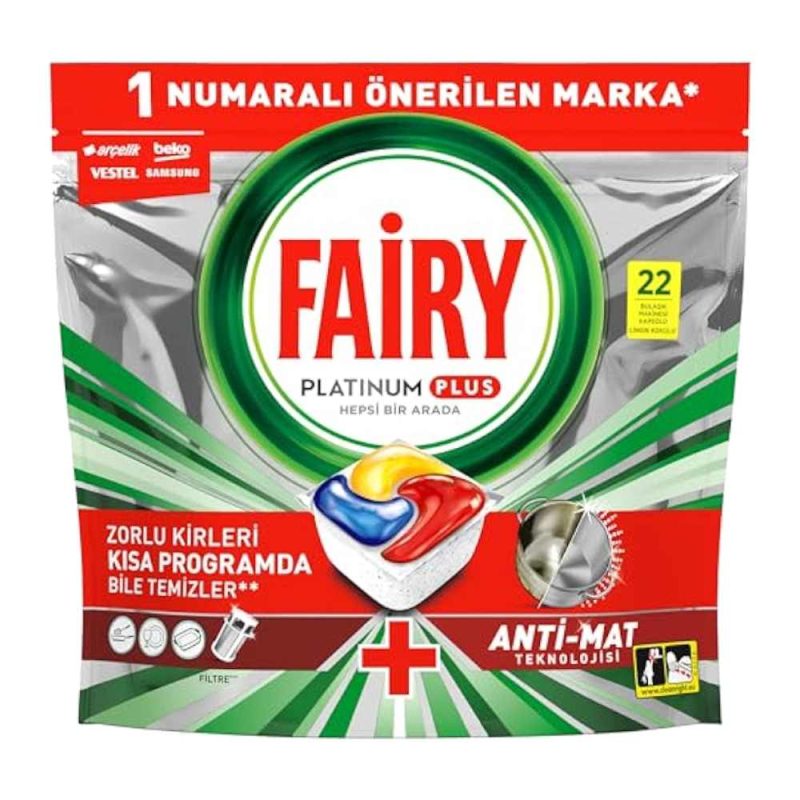 قرص ماشین ظرفشویی فیری Fairy Platinum Plus بسته 22 عددی - Image 1