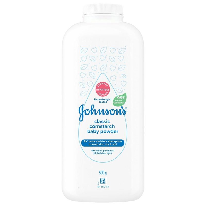 Johnsons Classic Cornstarch Baby Powder 500g پودر بچه جانسون Johnsons Cornstarch Baby Powder رایحه کلاسیک وزن 500 گرم - Image 1