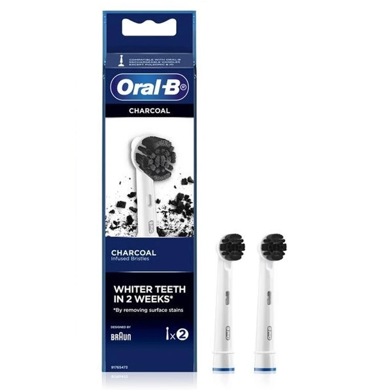 ORAL-B PURE CLEAN CHARCOAL REPLACEMENT HEADS 2pcs یدک مسواک برقی اورال بی Oral-B PURE CLEAN CHARCOAL بسته 2 عددی - Image 1