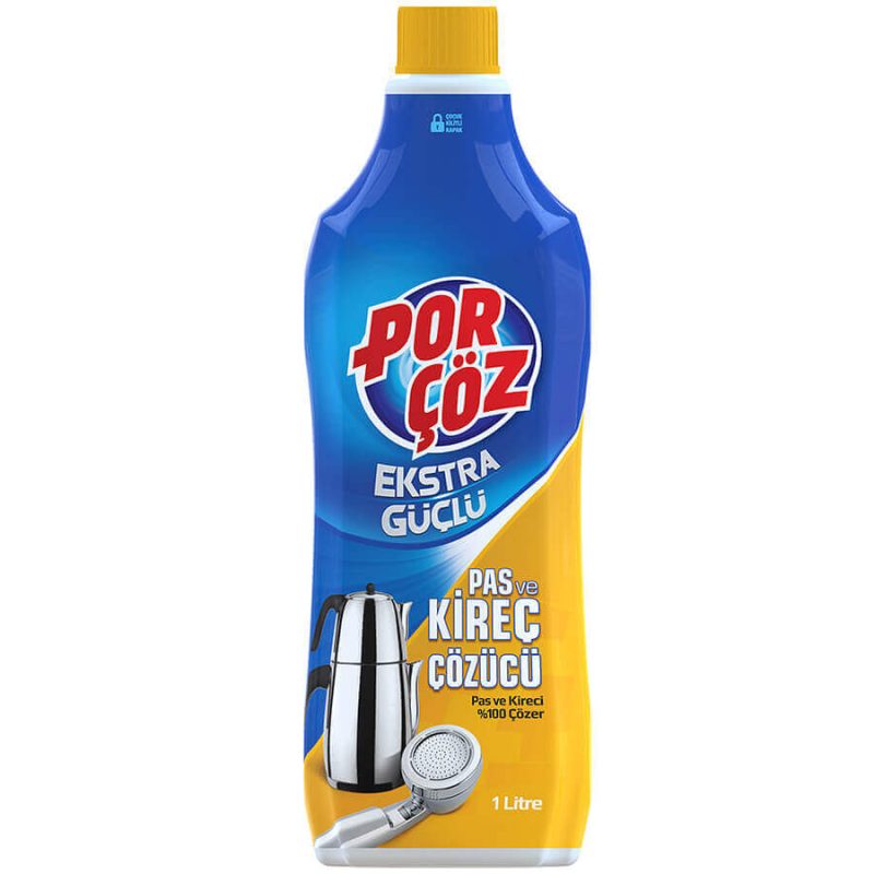 Porçöz Ekstra Güçlü Pas ve Kireç Çözücü 1000ml مایع جرم گیر چندمنظوره دوش آب و کتری پورچوز POR COZ حجم 1000 میل - Image 1