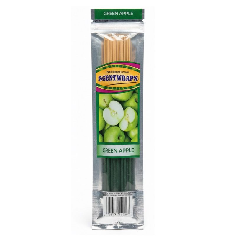 hem-sgentwraps-Green-apple-12-sticks عود دستساز همِ رایحه سیب سبز Hem SGENTWRAPS Green Apple بسته 12 عددی - Image 1