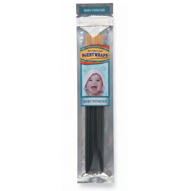 hem-sgentwraps-baby-powder-12-sticks عود دستساز همِ رایحه پودر بچه Hem SGENTWRAPS Baby Powder بسته 12 عددی - Image 1