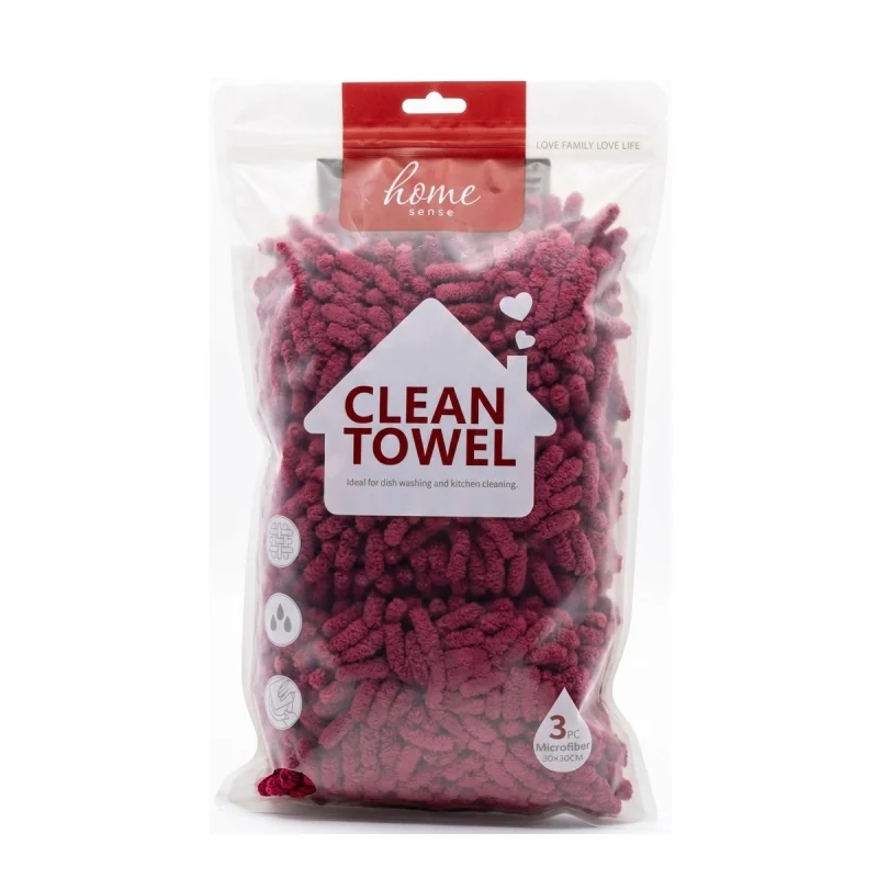 home sense clean towel ideal for dish washing and kitchen cleaning 3pc دستمال میکرو فایبر مخصوص ظروف و آشپزخانه هوم سنس home sense clean towel بسته 3 عددی - Image 1