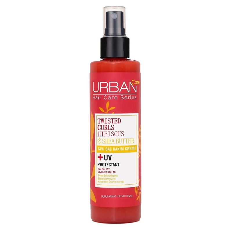 urban care twisted-curls-hibiscus-shea-butter hair spray 200ml اسپری مو دوفاز بدون نیاز به آبکشی اربن کر حاوی روغن آرگان و کره شی Urban Care حجم 200 میل - Image 1