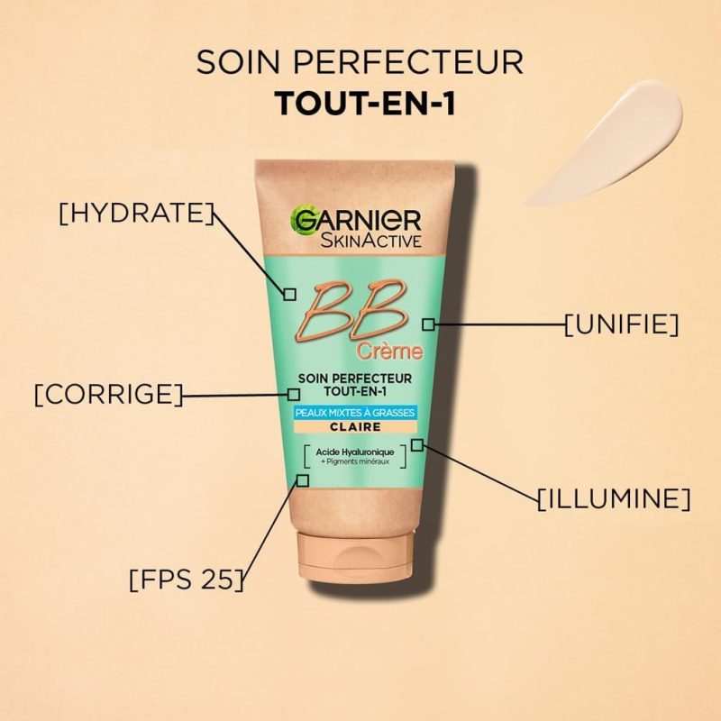 بی بی کرم گارنیه مناسب پوست مختلط و چرب Garnier BB Cream Light حجم 50 میل - Image 4