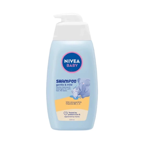 NIVEA BABY SHAMPOO GENTLE & MILD 500ML شامپو بچه روغن بادام و ویتامین نیوا Nivea BABY gentle & mild حجم 500 میل - Image 1