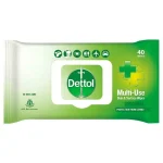 دستمال مرطوب چند منظوره پوست و سطوح دتول Dettol بسته 40 عددی