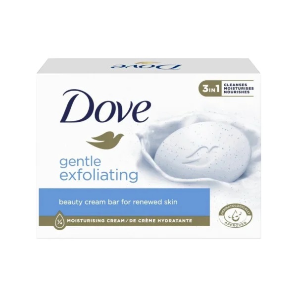 dove-gentle-exfoliating-beauty-cream-bar-90g صابون داو مناسب لایه برداری ملایم پوست Dove Gentle Exfoliating حجم 90 گرم - Image 1