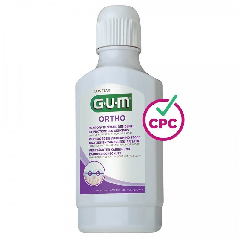 gum-ortho-mouthwash-300-ml دهانشویه مخصوص ارتودنسی جی یو ام Gum Ortho حجم 300 میل - Image 1
