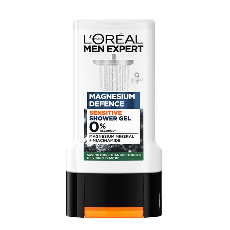 شامپو بدن مردانه لورآل حاوی منیزیم مناسب پوست حساس LOREAL MEN EXPERT MAGNESIUM DEFENCE حجم 300 میل - Image 1