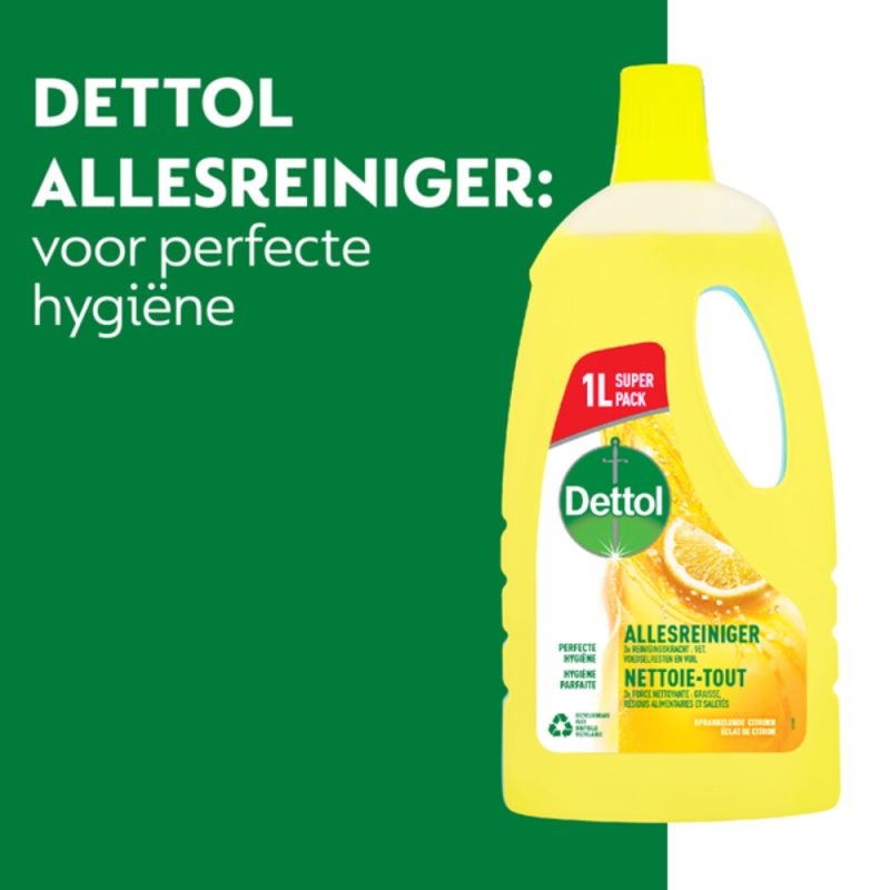 مایع تمیزکننده چندمنظوره دتول رایحه لیمو و ترنج  Dettol Power & Fresh حجم 1000 میل - Image 2