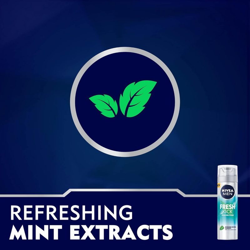 فوم اصلاح نیوآ ضد التهاب و حاوی عصاره نعناع Nivea Fresh & Cool حجم 200 میل - Image 4