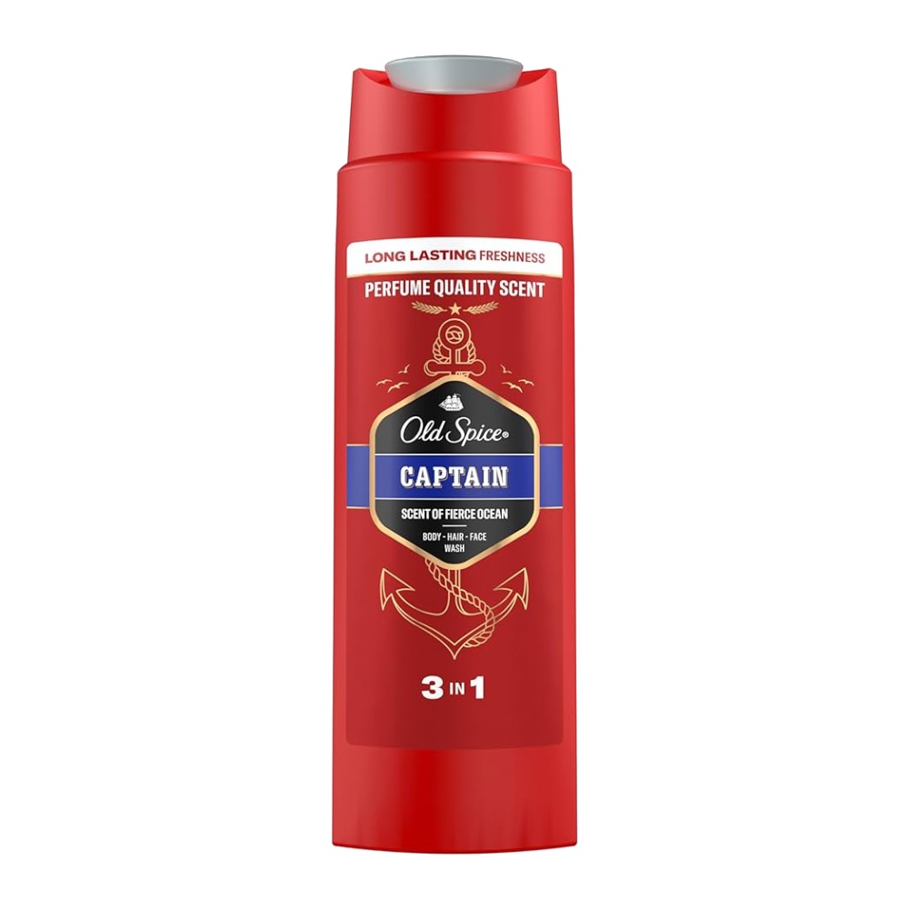 Old Spice Captain Scent Of Fierce Ocean Body Hair Face Wash 400ml شامپو سر و بدن و صورت اولد اسپایس رایحه دریایی Old Spice Captain حجم 400 میل - Image 1