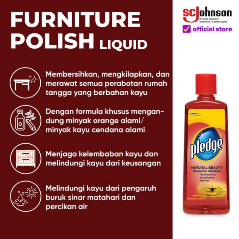 پولیش چوب پلژ روغن طبیعی چوب صندل Pledge polish sandalwood حجم ۱۷۰ میل - Image 2