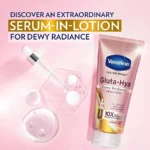 لوسیون بدن وازلین مرطوب کننده و درخشان کننده حاوی هیالورون Vaseline Gluta-Hya Serum Burst حجم ۳۳۰ میل - Image 3