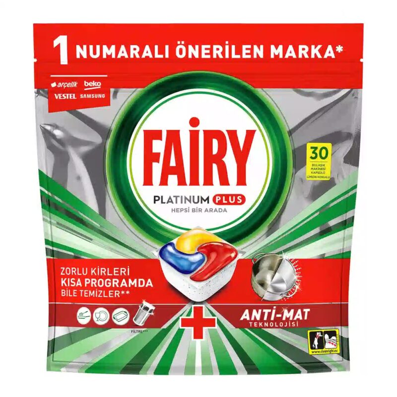 قرص ظرفشویی فیری Fairy Platinum Plus بسته 30 عددی - Image 1
