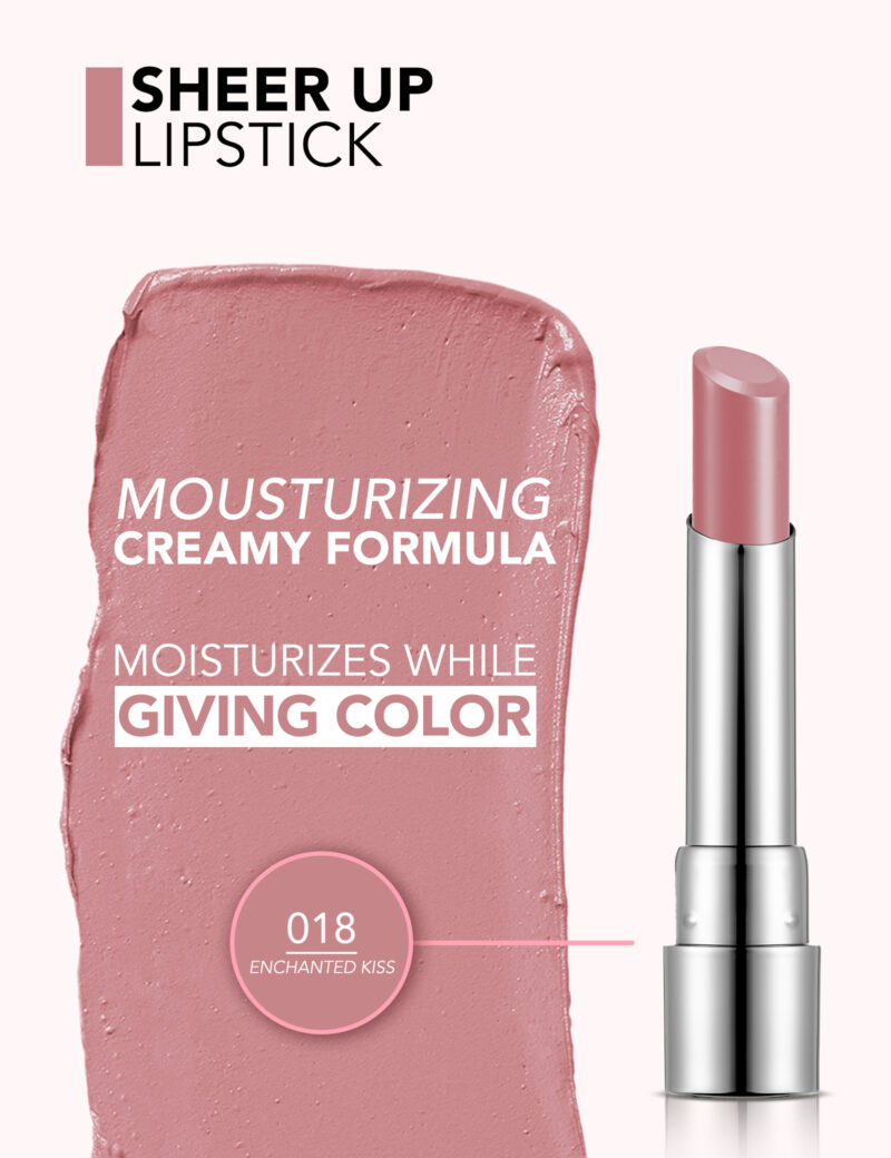 رژلب جامد براق فلورمار flormar Sheer Up شماره 018 رنگ Enchanted Kiss - Image 2