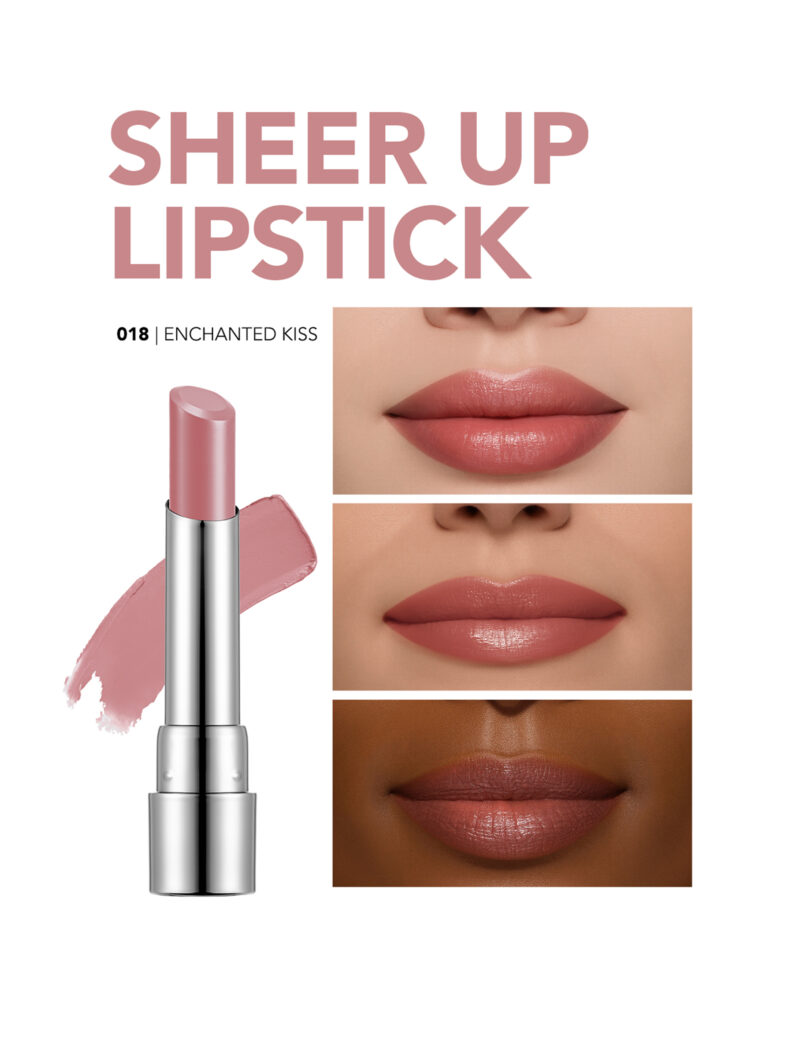 رژلب جامد براق فلورمار flormar Sheer Up شماره 018 رنگ Enchanted Kiss - Image 3