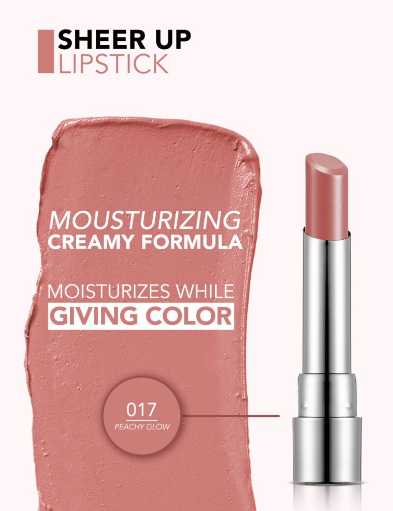 رژلب جامد براق فلورمار flormar Sheer Up شماره 017 رنگ Peachy Glow - Image 7
