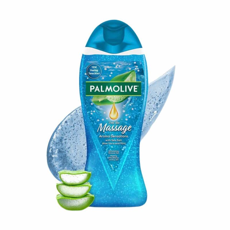 ژل دوش لایه بردار و ماساژ دهنده پالمولیو PALMOLIVE حاوی نمک دریا و آلوئه ورا حجم 500 میل - Image 1