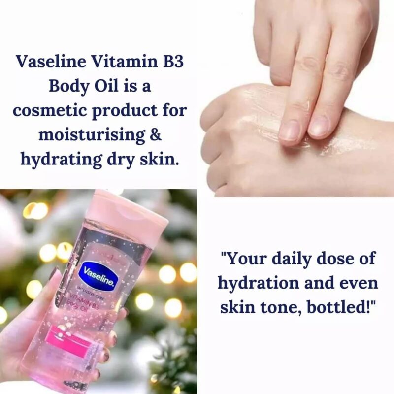 روغن بدن وازلین Vaseline Vitamin B3 حاوی ویتامین B3 حجم 200 میل - Image 2