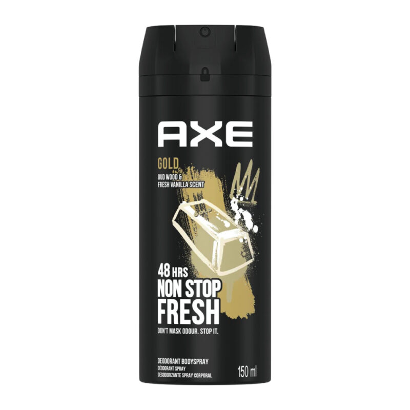اسپری ضد تعریق مردانه اکس AXE Gold رایحه چوب عود و وانیل حجم 150 میل - Image 1