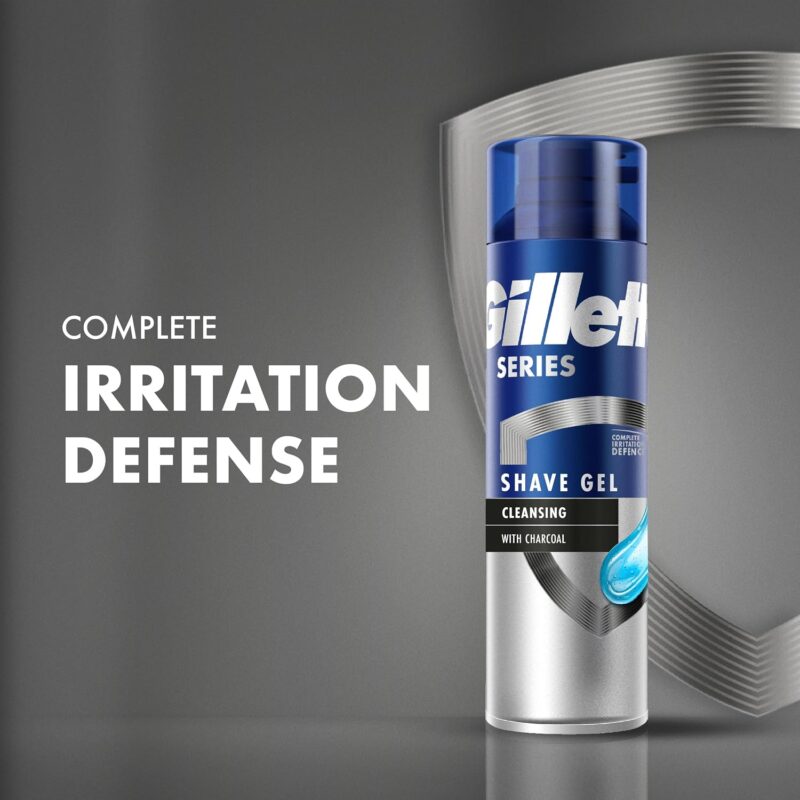 ژل اصلاح ژیلت Gillette Series Cleansing Shave Gel حاوی زغال فعال حجم ۲۰۰ میل - Image 5