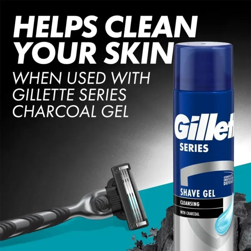 ژل اصلاح ژیلت Gillette حاوی زغال فعال حجم ۲۰۰ میل - Image 4