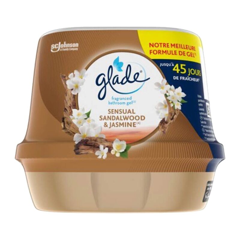 glade-fragrance-sensual-sandalwood-and-jasmine-180g ژل خوشبو کننده هوا گلید Glade رایحه چوب صندل حجم 180 گرم - Image 1