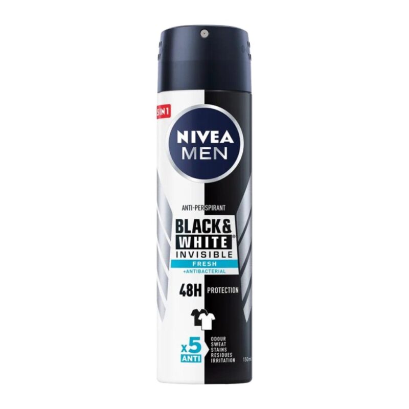 اسپری ضدتعریق مردانه نیوا Nivea Black & White invisible Fresh حجم 150 میل - Image 1