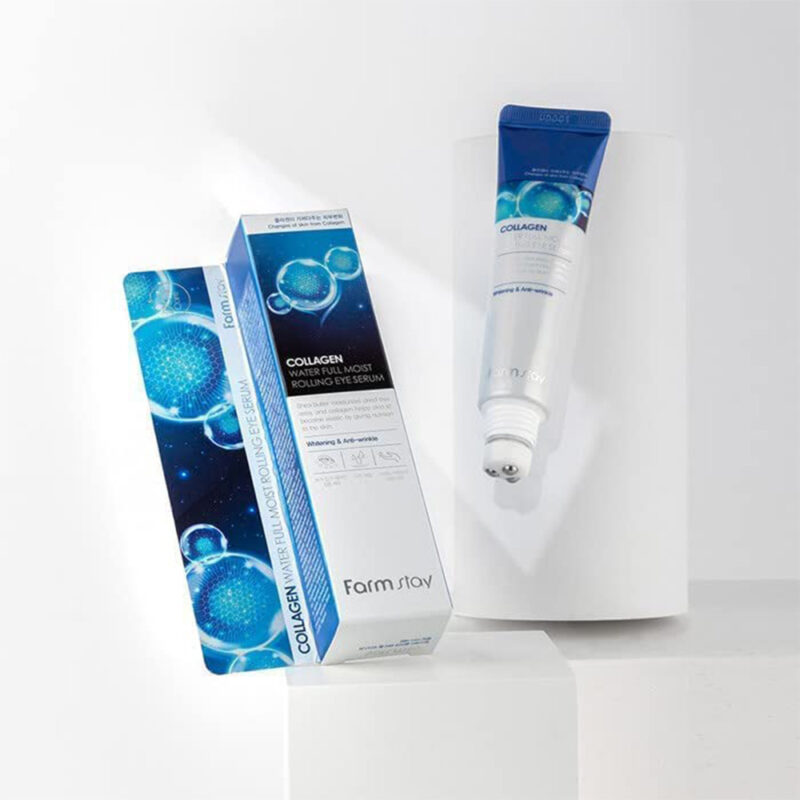 سرم دور چشم رولی کلاژن دریایی فارم استی Farm stay Collagen water full moist rolling eye serum حجم 25 میل - Image 5