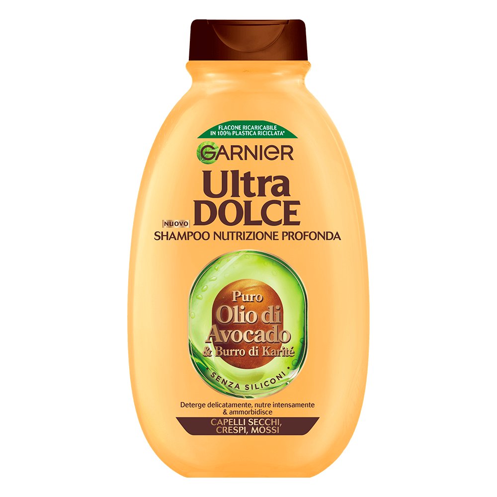 GARNIER ULTRA DOLCE AVOCADO AND SHEA BUTTER SHAMPOO 300ml شامپو تقویت کننده مو گارنیر Garnier حاوی روغن آووکادو حجم 300 میل - Image 1