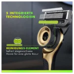 خودتراش مردانه ژیلت Gillette Labs Champion Gold با نوار لایه‌بردار و دسته قابل استفاده مجدد 1 عدد تیغه یدک - Image 2