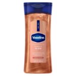 روغن بدن ژله ای شاین دار وازلین vaseline sunlit glow رنگ طلایی برنزی براق حجم 200 میل