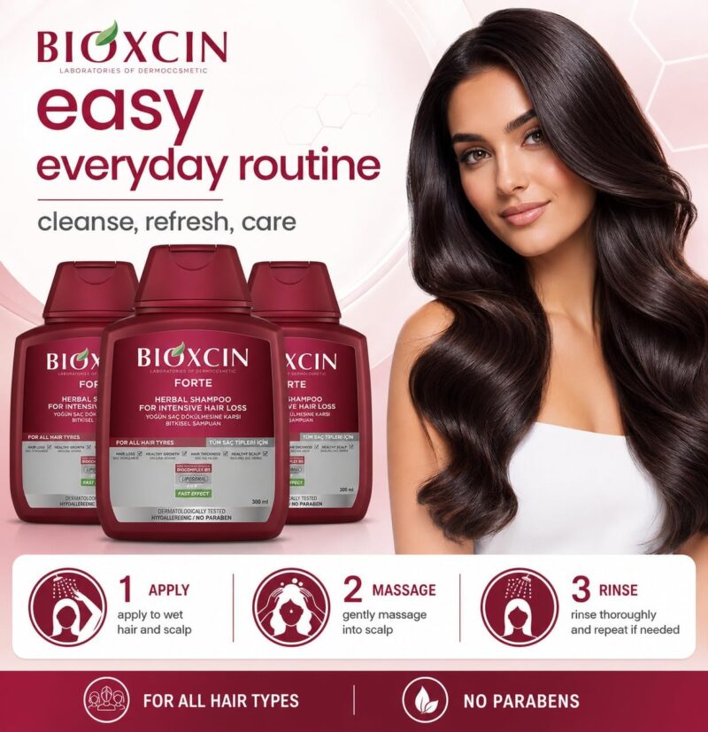 کیت 3 عددی روتین ضد ریزش مو فورت بیوکسین Bioxcin Forte Care Kit - Image 6
