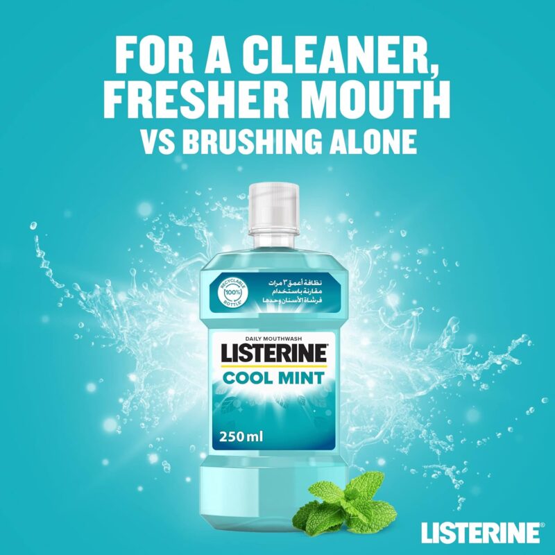 دهانشویه ضدعفونی‌کننده لیسترین Listerine Cool Mint حجم 500 میل - Image 2